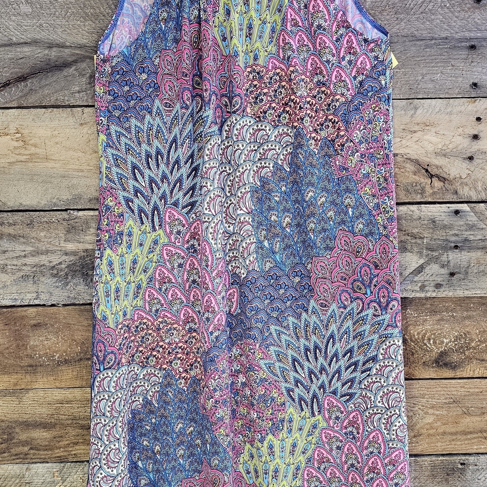 Colorful Ivey Lane Paisley Midi Dress Sleevless Slip On Size Medium